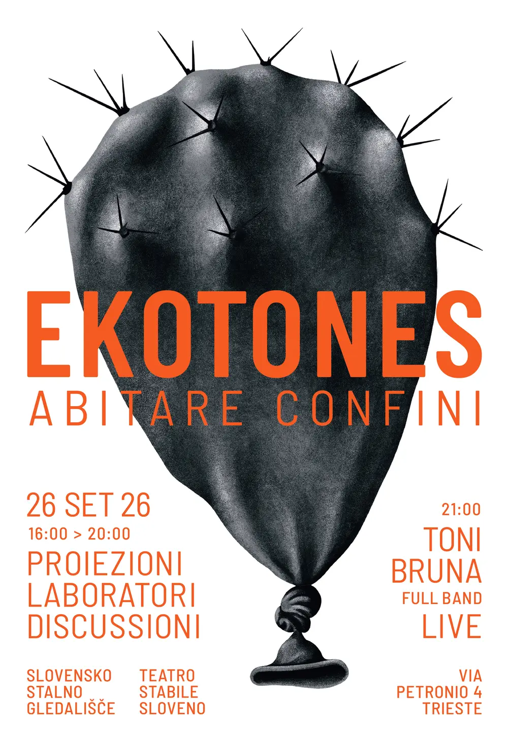 Locandina dell'evento Ekotones – Abitare i confini, 26 settembre 2026, Slovensko stalno gledališče (Teatro Stabile Sloveno) a Trieste